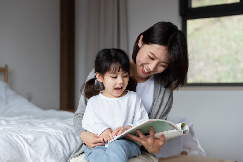 parent reading to child